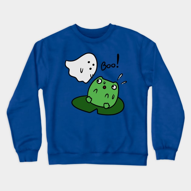 Frog and Ghost Boo Crewneck Sweatshirt by saradaboru